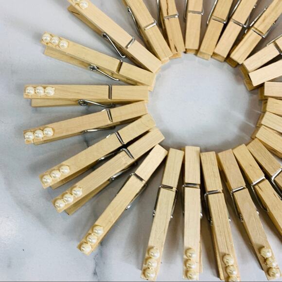 25 Decorative Bridal Pearl Embellished Clothespins Dorm Bedroom Office - Picture 3 of 5